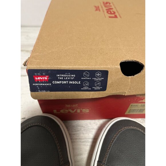 Levi’s comfort insole Turner-Tumbled Wax Charcoal Tan lace up sneakers size 10M - Picture 4 of 11